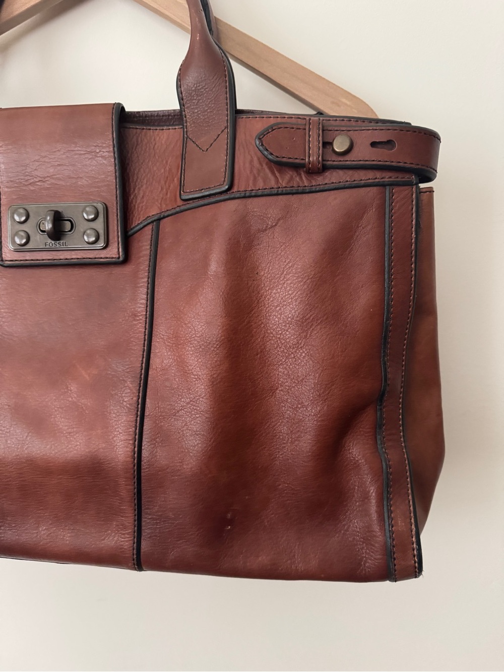Fossil Long Live Vintage 1954 Leather Bag Purse - Picture 2 of 12